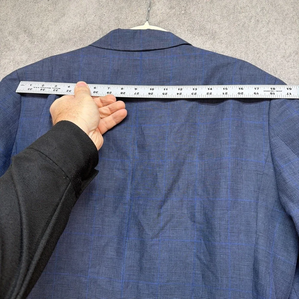 J‎ Crew Thompson Blazer 42L Blue Plaid Linen Blend Sport Coat Preppy
